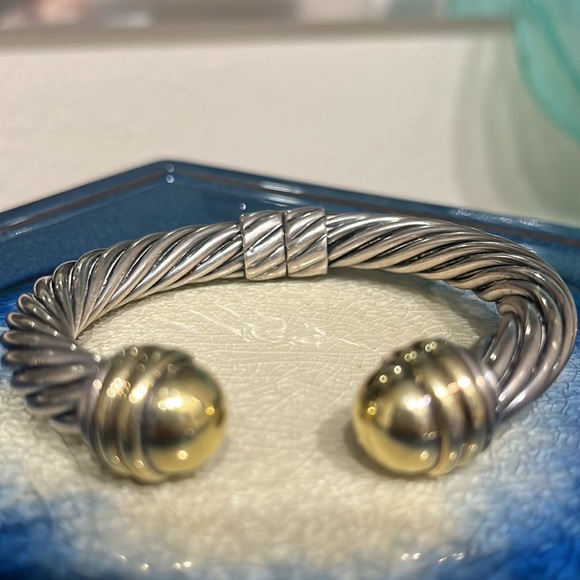 DAVID YURMAN bracelet and earrings. Silver and gold, beautiful. - Picture 6 of 8
